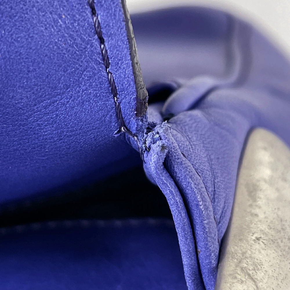Celine Logo Shoulder Bag Leather Blue - Picture 5 of 6
